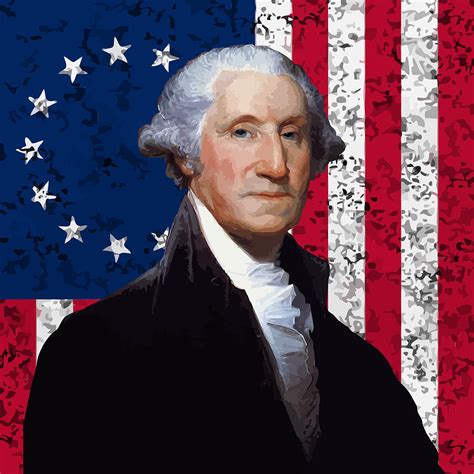 Washington And The American Flag Painting by War Is Hell Store