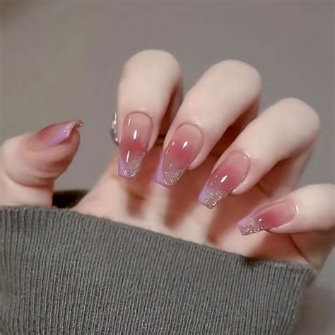 Faster shipping. Better service Fake Nails With Glue, Glue On Nails, Ballet Nails, Ballet Pink ...