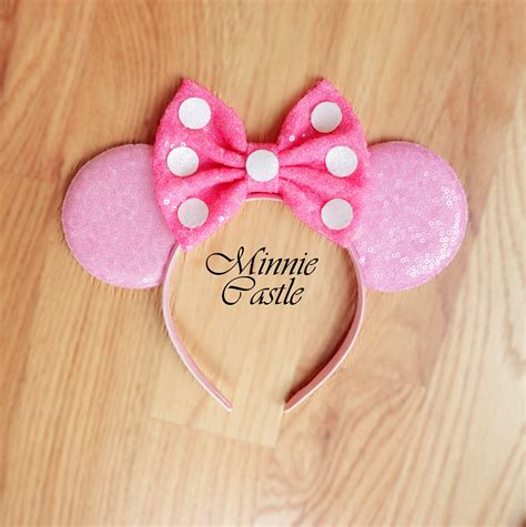 Pink Minnie ears Minnie mouse ears Disney headband Pink | Etsy