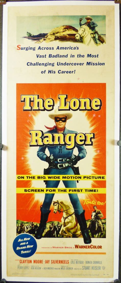 THE LONE RANGER, Original Vintage Insert Movie Poster starring Clayton Moore - Original Vintage ...