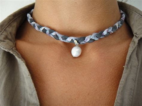 G11 - SKY CHOKER | Braided choker with ribbons and strip of … | Flickr