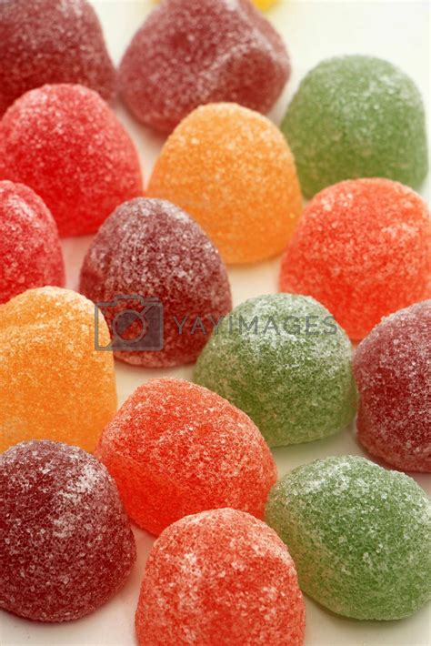 Sugared fruit candy in different shapes, colors and sizes by ...