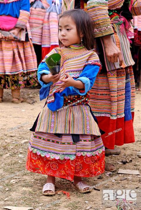 Flower Hmong girl, Bac Ha market, Ha Giang Province, North Vietnam, Southeast Asia, Stock Photo ...