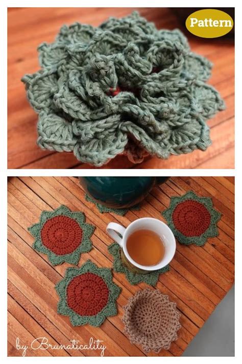 7 Surprise Plant Pot Coaster Set Crochet Patterns | Crochet succulent, Crochet coaster pattern ...