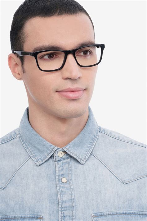 Ray-Ban RB5279 - Rectangle Black Frame Eyeglasses | Eyebuydirect Canada