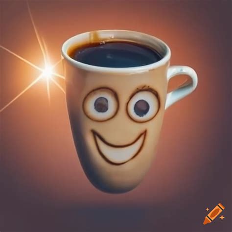 Coffee cup with a happy face design on Craiyon