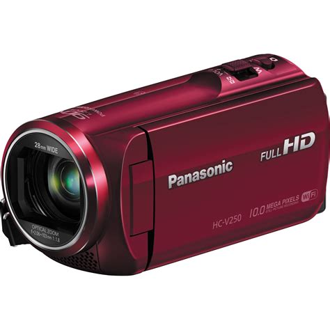 Panasonic HC-V250 Full HD Camcorder (Red) HC-V250R B&H Photo