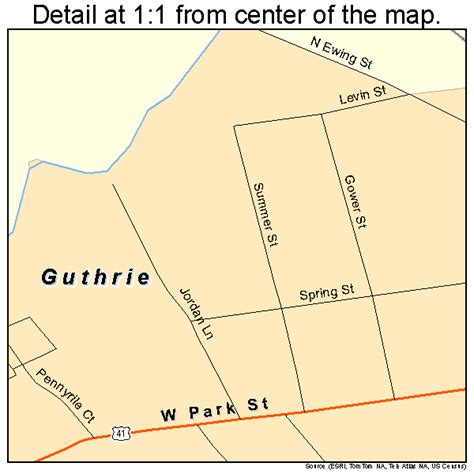 Guthrie Kentucky Street Map 2133562