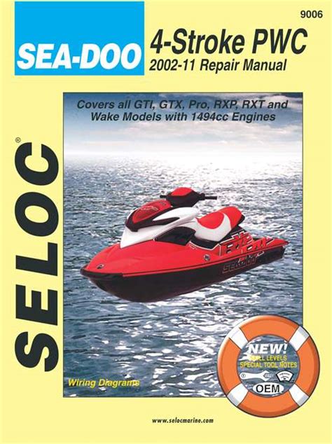 Sea-Doo Jet Ski Repair Manual | GTI, GTX, Pro, RXP, RXT and Wake Models with 1494cc Engines