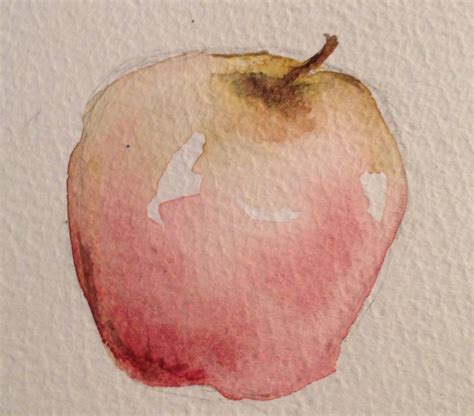 Watercolour apple, watercolour fruit, my own watercolour original ...