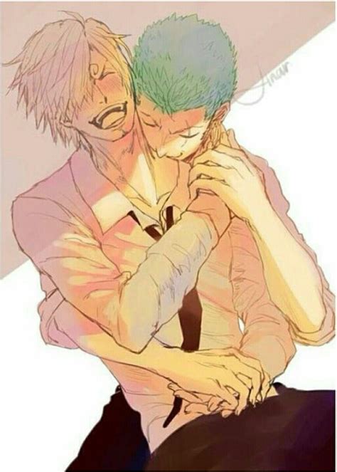 Sanji, Zoro, yaoi, cute, laughing, blushing; One Piece | One piece ...