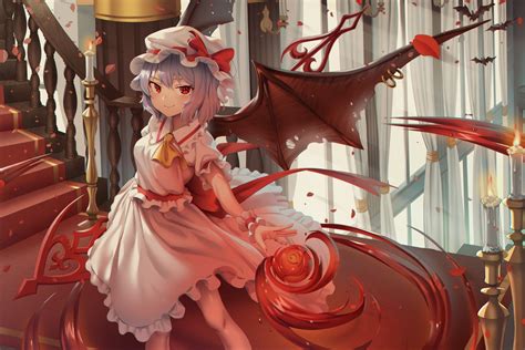 Download Dress Red Eyes Remilia Scarlet Anime Touhou HD Wallpaper by Goback