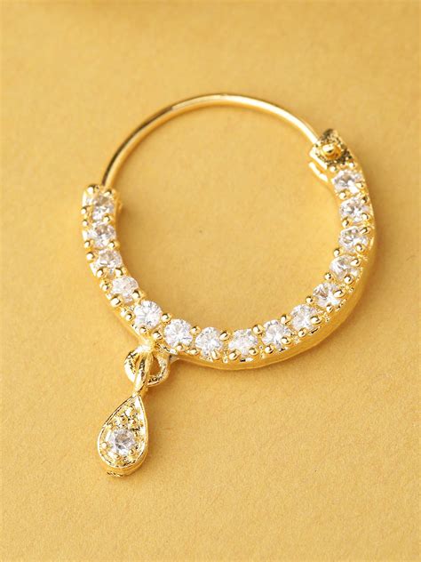 Priyaasi Gold-Plated Stone-Studded Nose ring Reviews Online | Nykaa