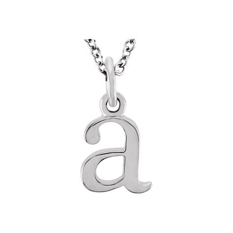 Diamond2Deal - 14K White Gold Lowercase Initial a 16" Necklace for Womens - Walmart.com ...