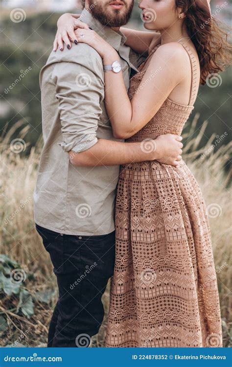 Boyfriend and Girlfriend Hug Each Other in Nature. Stock Photo - Image of lovers, hands: 224878352