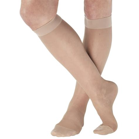 Made in USA - Sheer Compression Socks for Women Circulation 15-20 mmHg - Lightweight Long ...