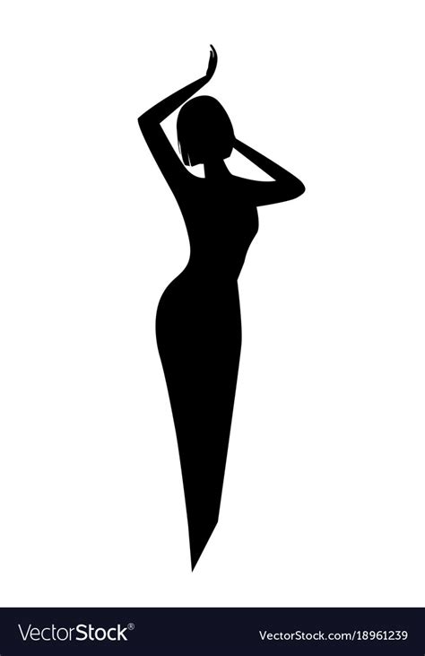 Elegant black silhouette a woman or a girl Vector Image