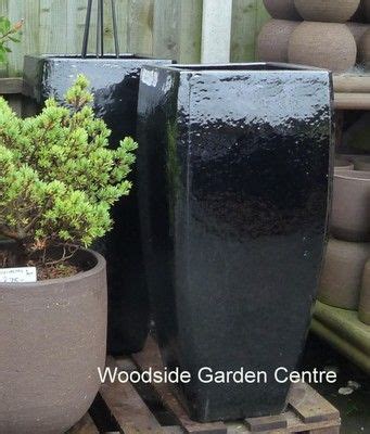 Tall Black Milan Glazed Pot Planters | Woodside Garden Centre | Pots to ...
