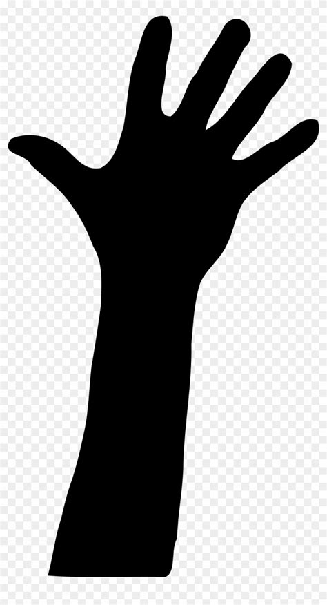 Silhouette Clipart Hand - Raised Hand Silhouette - Free Transparent PNG ...