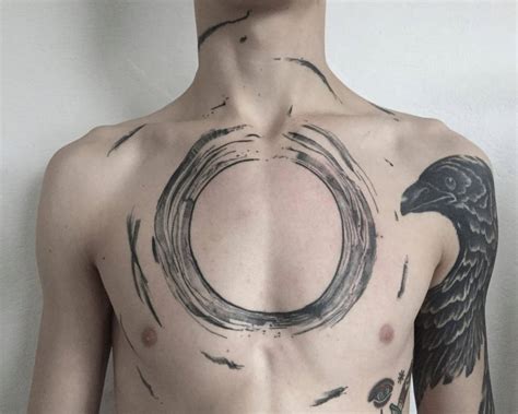 Enter the void tattoo on the chest - Tattoogrid.net