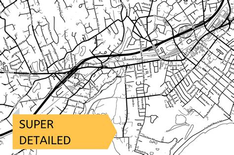 Printable Map of Fairfield Connecticut CT United States With | Etsy