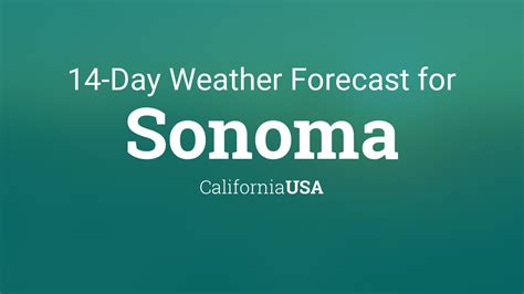 Sonoma, California, USA 14 day weather forecast