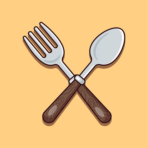 spoon and fork cartoon vector illustration. 36518342 Vector Art at Vecteezy