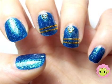 Blue and Gold Striping Tape Nail Art (Beginner's Nail Art) Tutorial ...