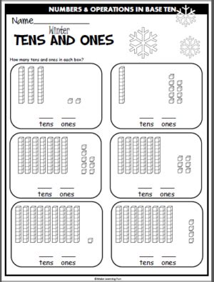 Winter Tens And Ones Practice (base ten blocks) | Made By Teachers