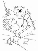 Skiing coloring pages sketch template