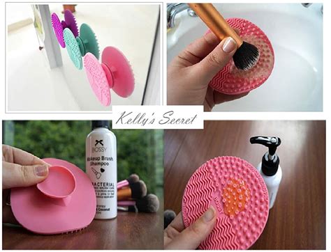 Makeup Brush Cleaning Mat Tool Pad + Cosmetic Makeup Beauty Sponge Blender Gift | eBay