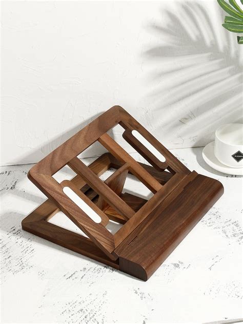 Adjustable wooden laptop stand, wood laptop holder for MacBook and ipad, elevated docking ...