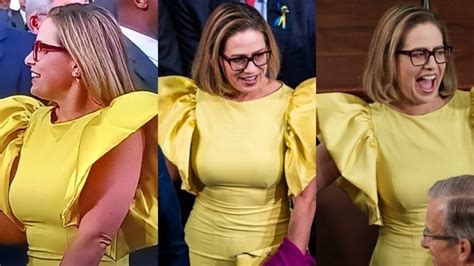 Kyrsten Sinema's State of the Union Dress Unites America in Mockery: 'Skinned Big Bird for Her ...