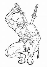 Coloring Pages Of Deadpool Superhero S  Vrogueco sketch template