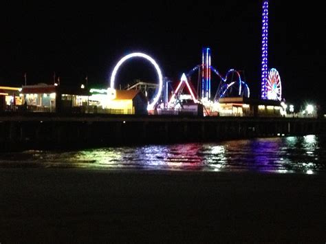 Pleasure pier at night on Galveston beach, HAD A BLAST WITH MY SISTER ...