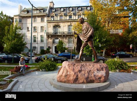 Ghandi Statue in front of the Indian Embassy in Dupont Circle in Washington DC Stock Photo - Alamy