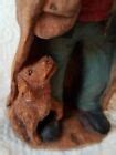Vintage Hand Carved Wood Swiss Old Man Dog Figurine Cape Brienz ...