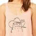 MEOWDY Women's Long Tank Top Cowboy Cat Funny Cat - Etsy