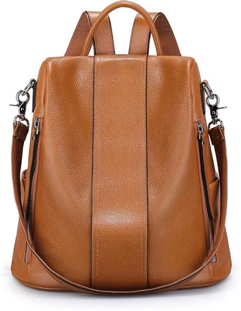 S-ZONE Women Soft Leather Backpack Antitheft Rucksack Ladies Shoulder ...