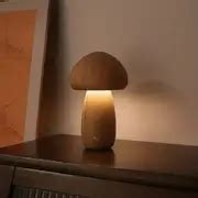 Led Creative Mushroom Table Lamp Wood Desk Lamp Bedroom - Temu