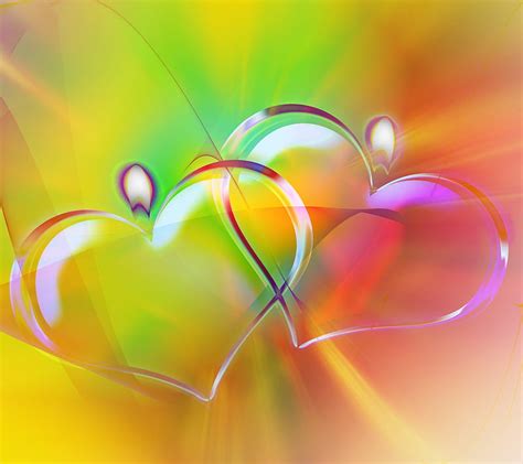 Heart Abstract, holiday, love, pink, red, valentine, yellow, HD wallpaper | Peakpx