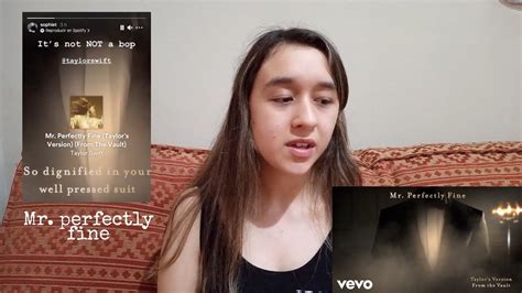 Mr. perfectly fine by Taylor Swift (Reaction!) - YouTube