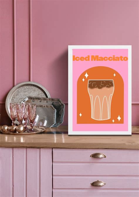 Iced Macchiato Print Colorful Coffee Cart Gallery Wall Retro - Etsy ...