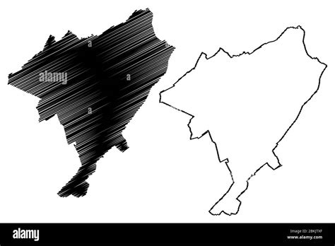 Tourcoing City (French Republic, France) map vector illustration ...