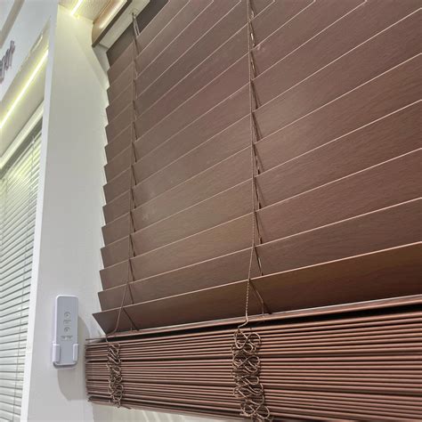 Remote Control Faux Wood Blinds Venetian Blind Wooden Blinds For Window ...