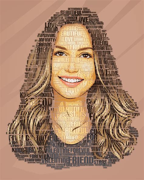 Text Art Portrait From Your Photo Personalize Portrait - Etsy