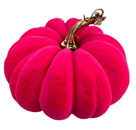 Hot pink flocked Pumpkins - Greenery Market