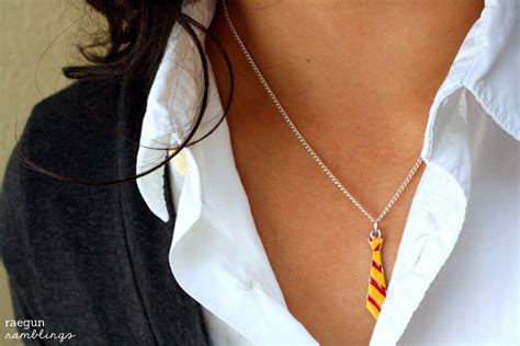 Handmade Halloween: Gryffindor Tie Necklace Tutorial and Hogwarts Student Costume - Rae Gun ...