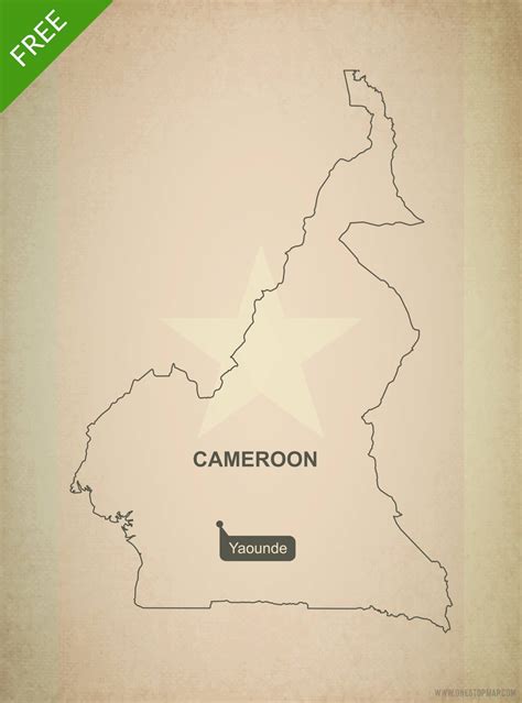 Free Vector Map of Cameroon Outline | One Stop Map