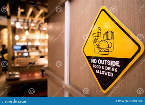 No Outside Food and Drink Allowed Restriction Sign Stock Image - Image of prohibited, plate ...